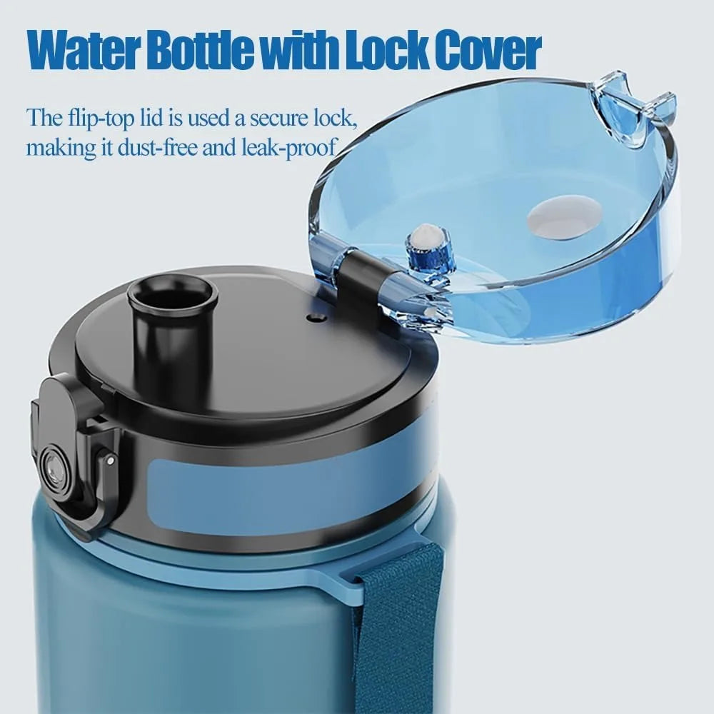 34 oz Large Drinking Water Bottle, Leakproof BPA Free Plastic Water Bottle with Locking Cap for Gym Outdoor Sports Cycling