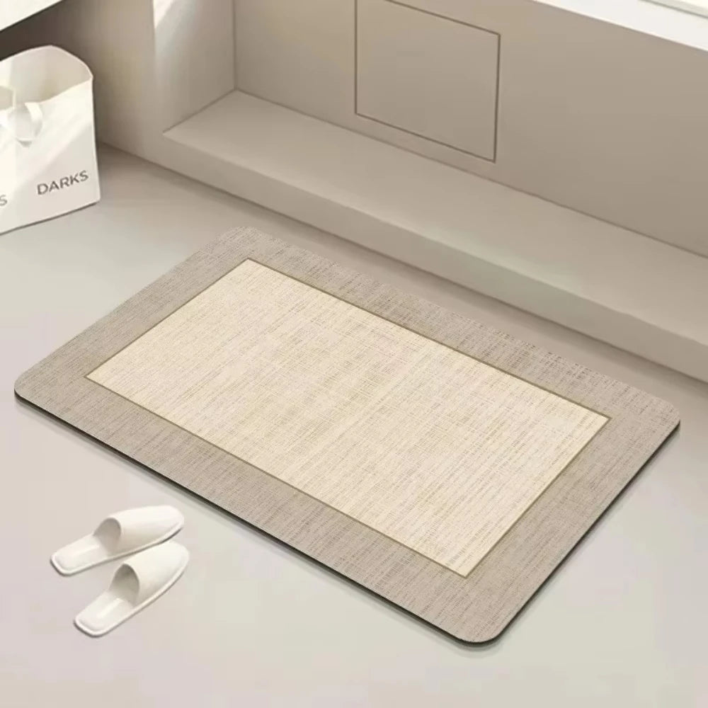 Bath Mat Non-Slip  Diatomite Mat with Rubber Padding Soft Super Absorbent Bathroom Rug Foot Mat for Hallway Shower Toilet Mats