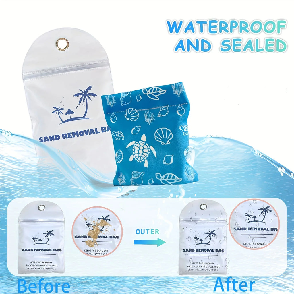 Beach Vacation Essentials Sand Remover Bag Magic Sand Wipe Off Mitt Travel Must Haves for Surfing Swimming Camping Gadgets