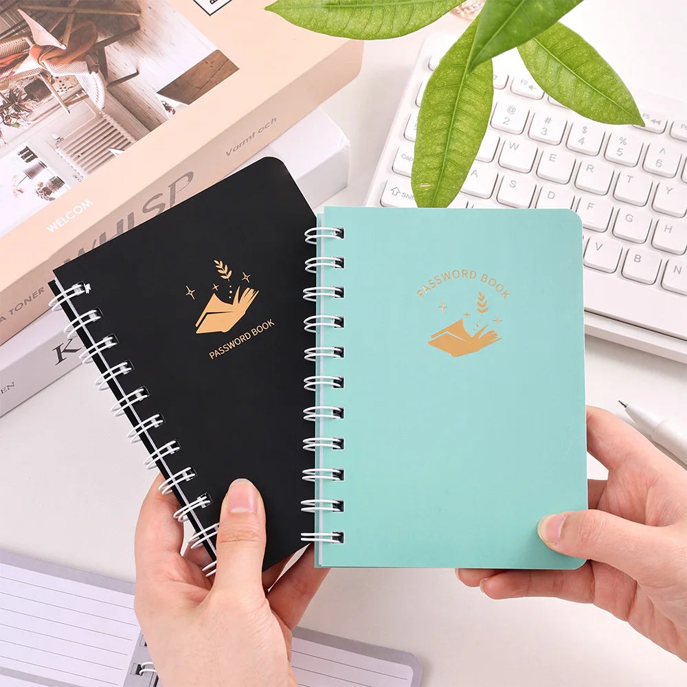 65 sheets Simple Coil Password Book With A-Z Stickers Advanced Address Password Manager Quick Access Username Password Storage