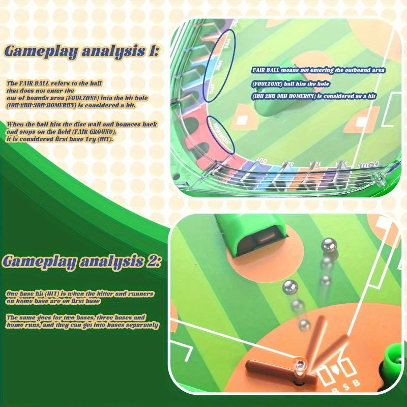 Baseball League Tabletop Game 2-Player Exciting Desktop Baseball Competition Perfect for Parties Birthdays * Graduation Gifts