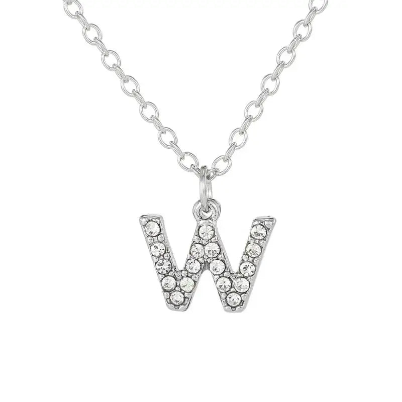 Fashion Shining A-Z Letter Pendant Charm Necklace 26 Initial Alphabet Name Clavicle Chain Party Jewelry Gift