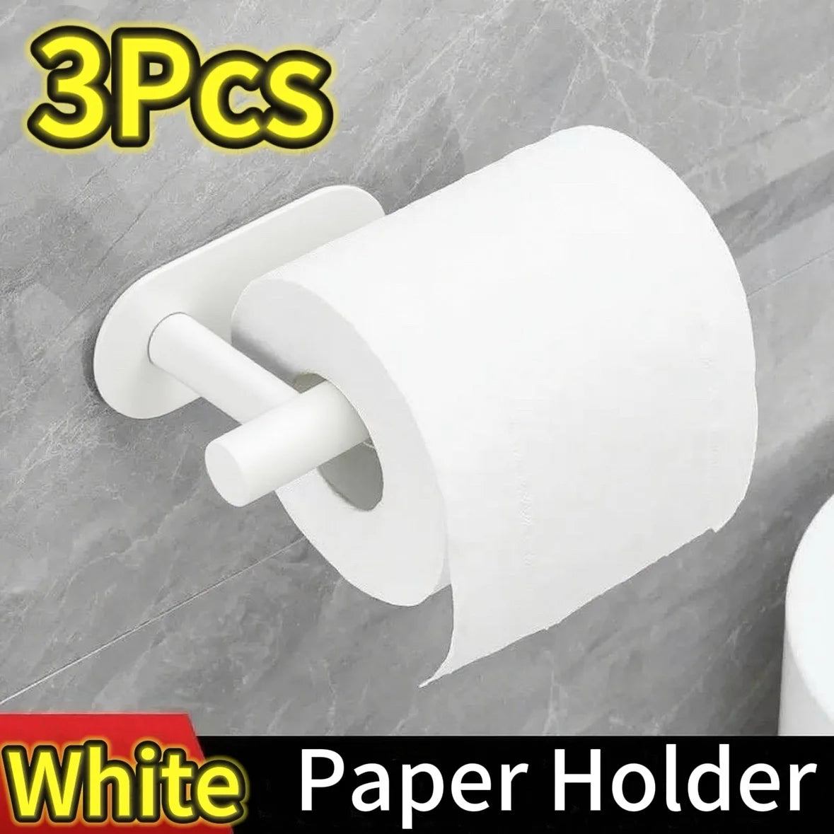 Plastics Paper Towel Holder Self Adhesive Toilet Roll Paper Holder No Punching Kitchen Bathroom Lengthen Storage Rack