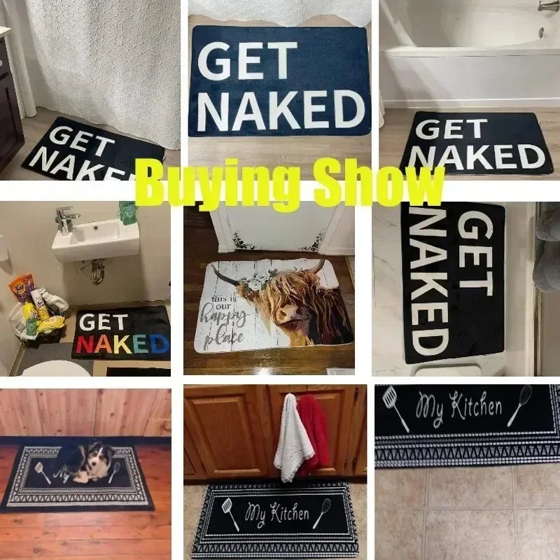 BBS Bath Mats Washable Non-slip Kitchen Mat Balcony Room Rug Carpet Home Foot Bathroom Doormat Entrance House Hallway Decoration