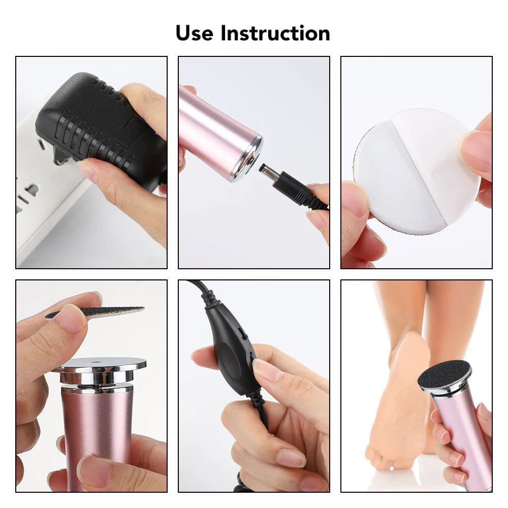 Professional Electric Foot Callus Remover – Pedicure Tool for Dead Skin & Heels, 60 Discs