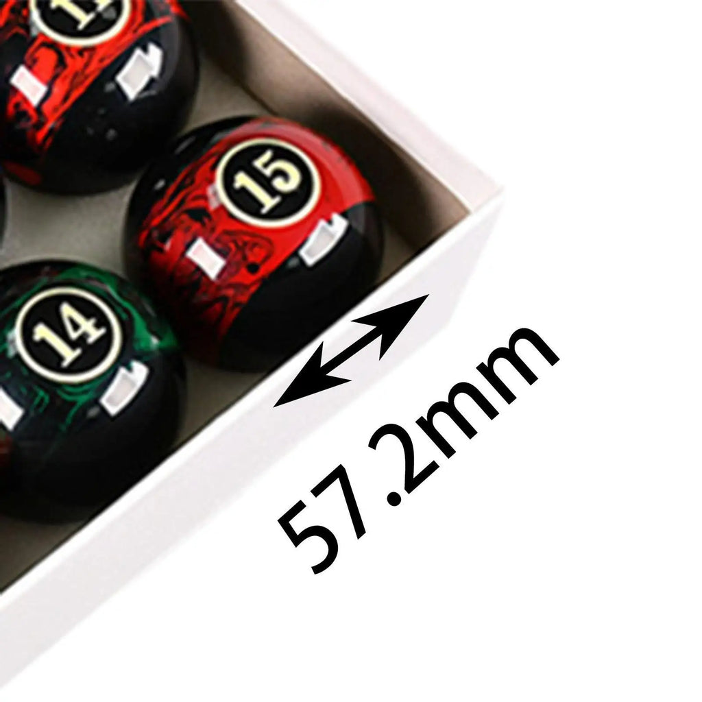 16x Pool Table Balls Resin Balls Billiards Equipment 2.25" Billiard Balls Complete Set for Game Rooms Clubs Bars Leisure Sports