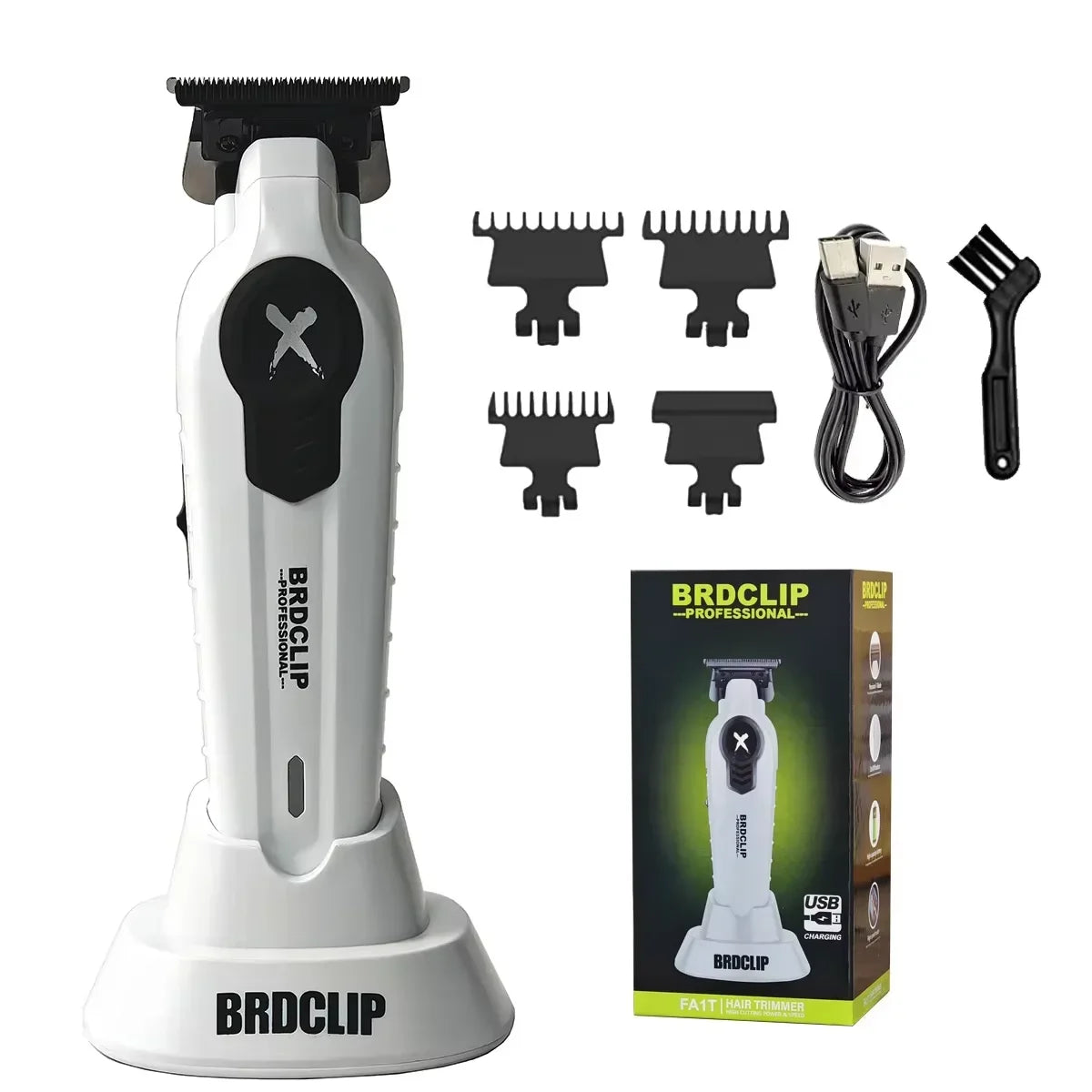 BRDCLIP FA1T Professional Hair Trimmer – Gradient Fade Clipper with Charger Stand
