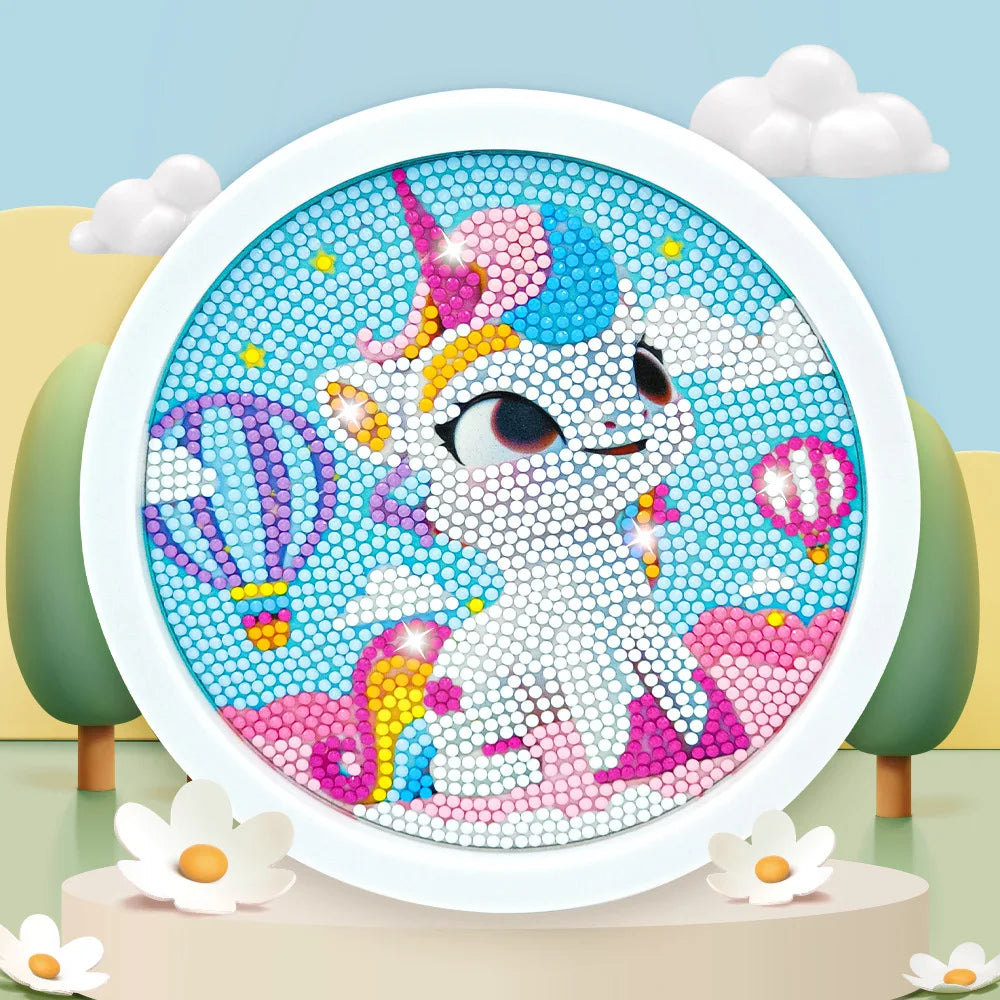 Cartoon Diamond Painting Kits Animals with Wooden Frame Kits for Kids DIY handmade Dinosaur Creative Point Diamond Paint