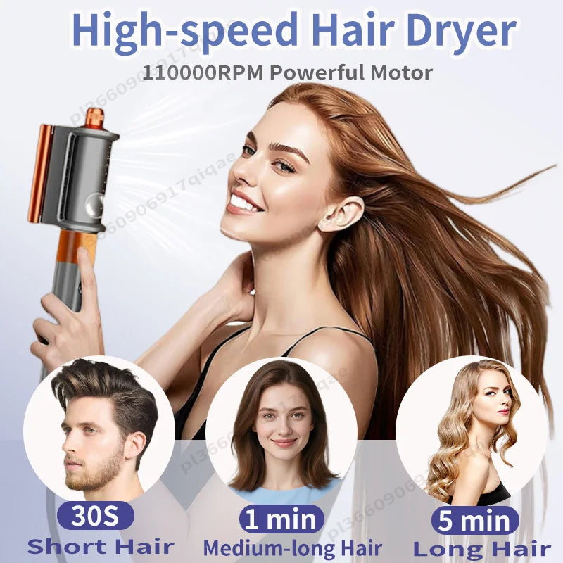 6-in-1 High-Speed Hair Styler & Dryer Brush – 110,000 RPM Negative Ionic Blow Dryer