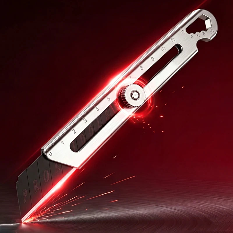 6 in 1 Stainless Steel Utility Knife with Thickened Metal Knife Holder Multifunctional Wallpaper Multifunctional Utility Knife
