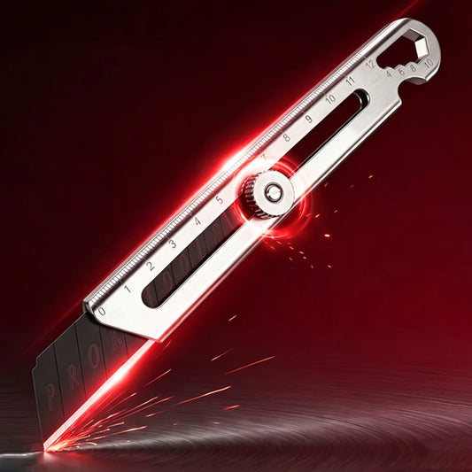 6 in 1 Stainless Steel Utility Knife with Thickened Metal Knife Holder Multifunctional Wallpaper Multifunctional Utility Knife