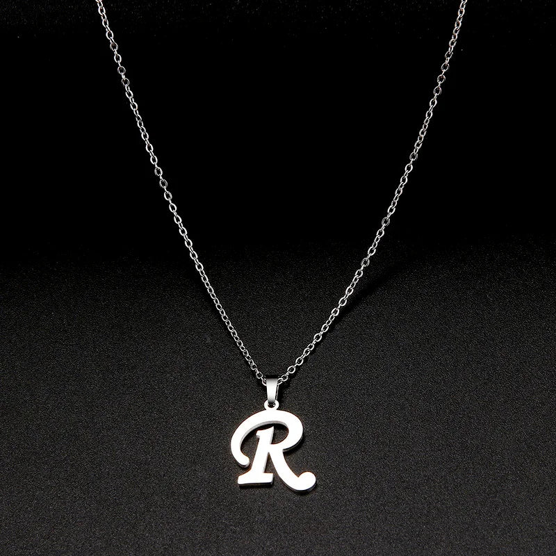 316L Stainless Steel Necklace A To Z 26 Letters Initial Minimalist Necklaces For Women Big Alphabet Pendant Gifts Jewelry gift