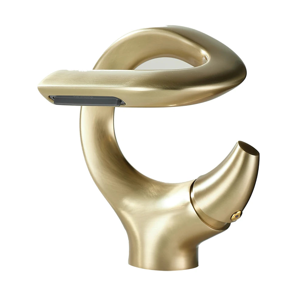 New Design Basin Faucet Brass Bathroom Basin Waterfall Hot and Cold Water Mixer Tap Single Handle Crane Chrome Black Mixer Tap