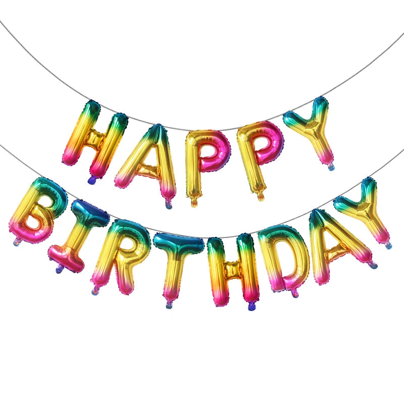 13pcs 16Inch Happy Birthday Party Decoration Balloons Rose Gold Letter Foil Ballons Air Globos Balony Anniversaire Supplies