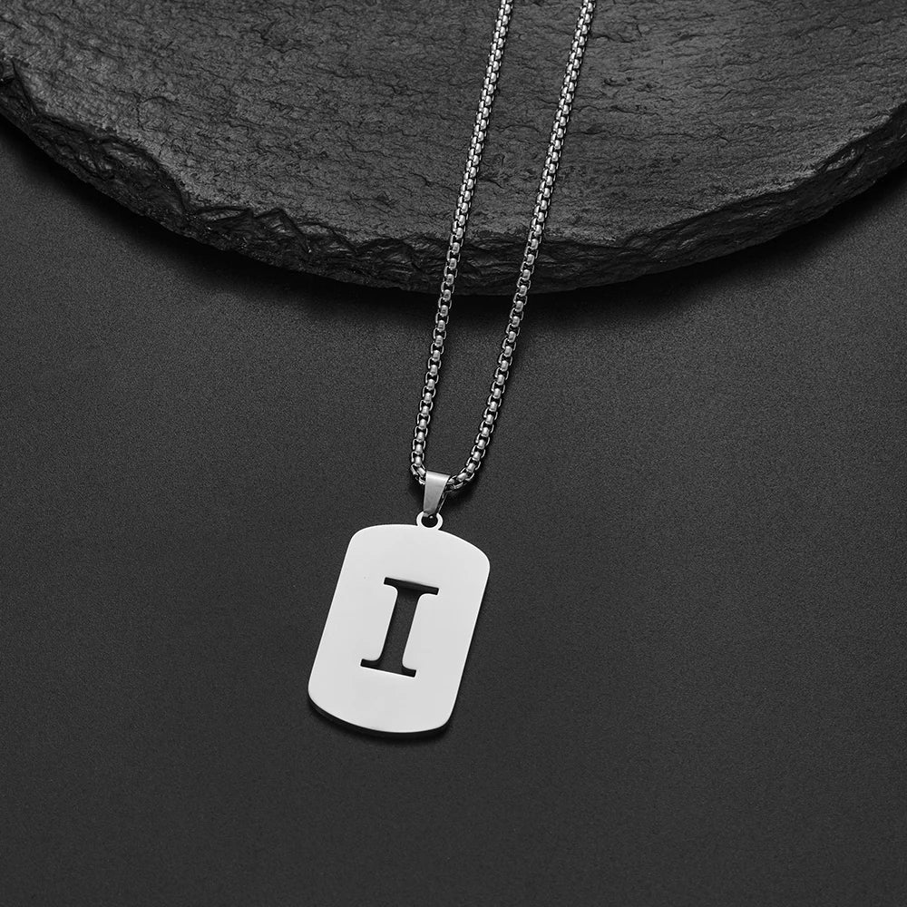 Delicate Initial Name Letters Charm Pendant Necklace For Men Alphabet A-Z Stainless Steel Jewelry Women 2024 Collar Hombre