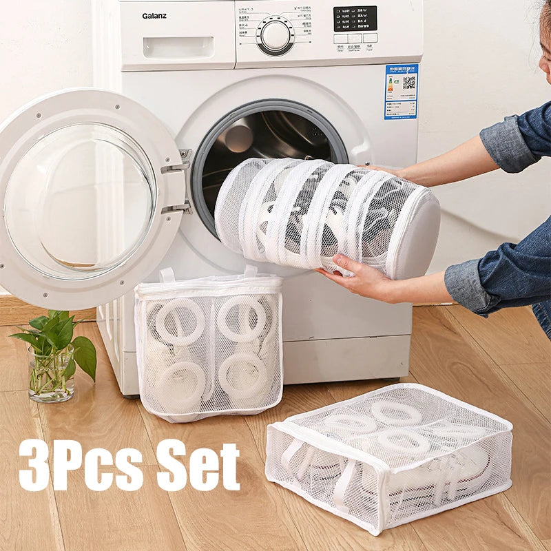 Shoes Laundry Bag Coarse Net Dirty Canvas Shoes Storage Pouch Hangbag Sneakers Wash Protection Sleeve Slippers Washing Bags New