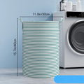 Foldable Minimalist Striped Laundry Basket Multi Use Collapsible Storage Organizer for Bathroom Bedroom Toy Clothes Home 1 Pack