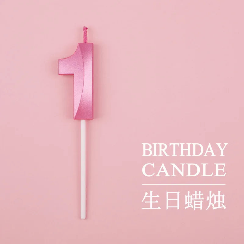 Vibrant Blue Pink Green 1pcs 0-9 Number Candles Decor for Kids Happy Birthday Event Anniversatires &Parties Decoration DIY