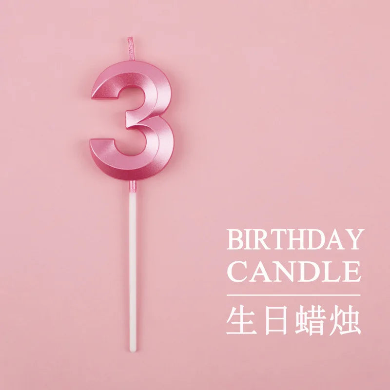 Vibrant Blue Pink Green 1pcs 0-9 Number Candles Decor for Kids Happy Birthday Event Anniversatires &Parties Decoration DIY