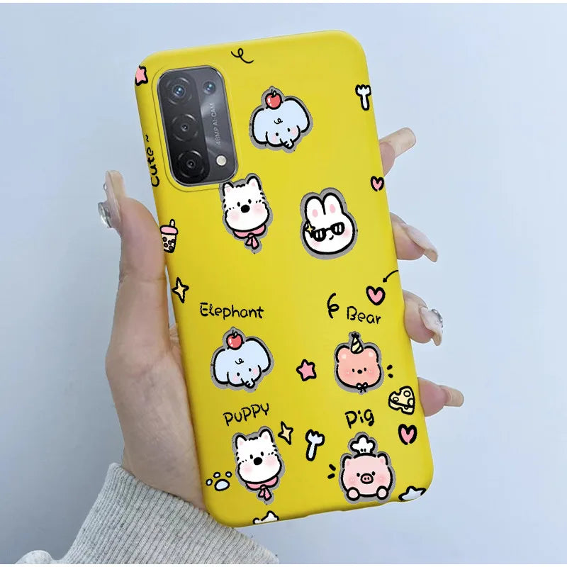 For Oppo A54 5G A74 5G A93 5G Case Soft TPU Silicone Cover Cute Astronaut Panda Phone Case CPH2195 CPH2197 CPH2263 Coque Funda