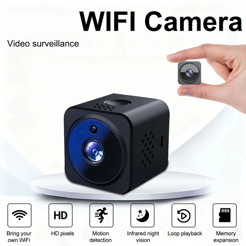 Wireless Wi-Fi Security Camera with 1080P HD Night Vision & Motion Detection  Indoor/Outdoor Security Protection Mini Camera