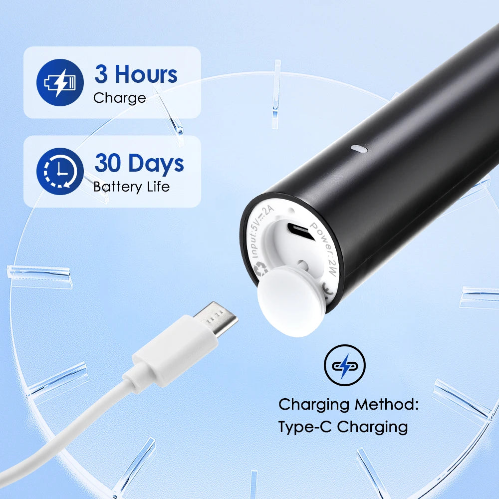 Rotary Electric Toothbrush - 5 Modes IP67 30-Day