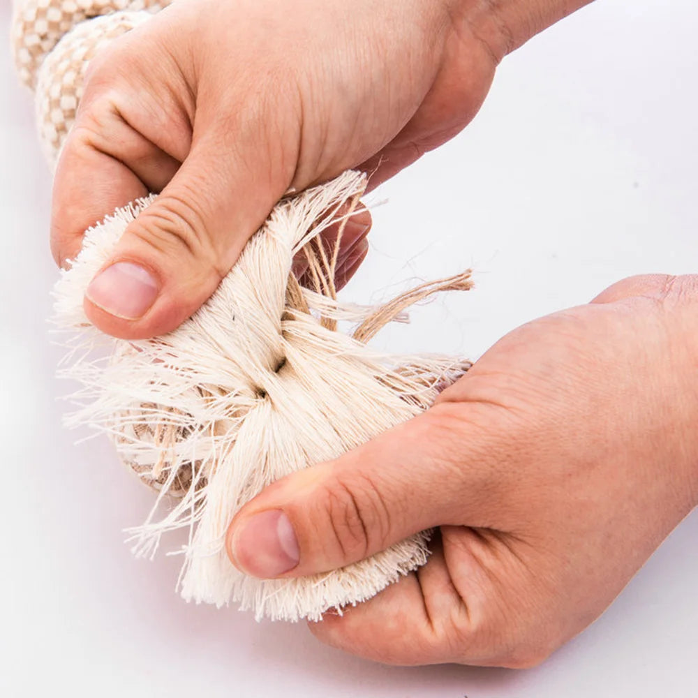 Dog Chew Toy Cotton Rope Ring - Molar Teeth Cleaning, Durable Braided Rope Knot, Teeth Care for Small Medium Large Dogs,
