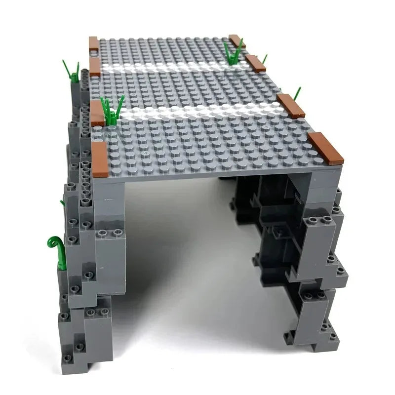 MOC Set Toy Series: Railway Tracks Tunnels Caves Rocks Artificial Hills and Puzzle-Assembly Blocks for Boys' Festive Gifts