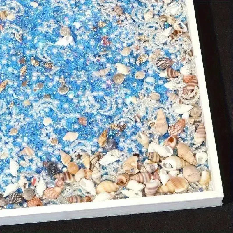 30g Ocean-Themed Epoxy Resin Filling - Star, Moon, Shell Shapes, Blue & Purple Shells, Crabs, Starfish, and Sparkling Decoration
