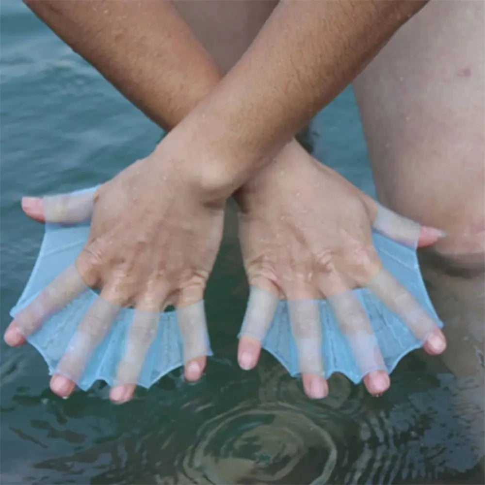 Swim Training Water Sports Swim Pool Paddles for Diving Frog Type Hand Web Finger Webbed Hand Finger Fin Swimming Flippers