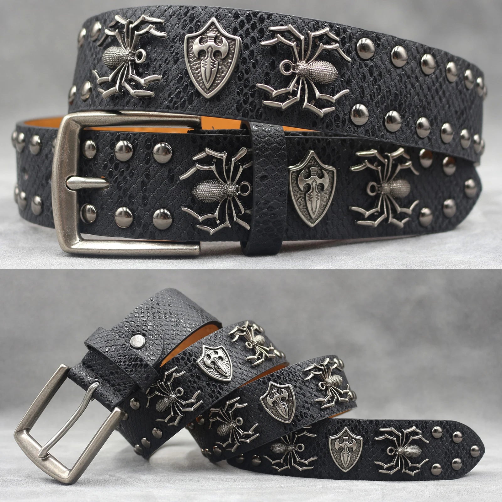 Rivet PU  Leather men's belt Fashion alloy belts Buckle luxury brand jeans belts for men business belt female belt