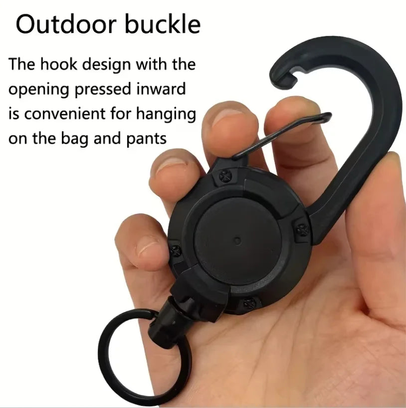 1/2pcs Extendable Retractable Holders Keychain Badge Reels Heavy Duty Clip With Carabiner Key Chain For Men Outdoor Bags