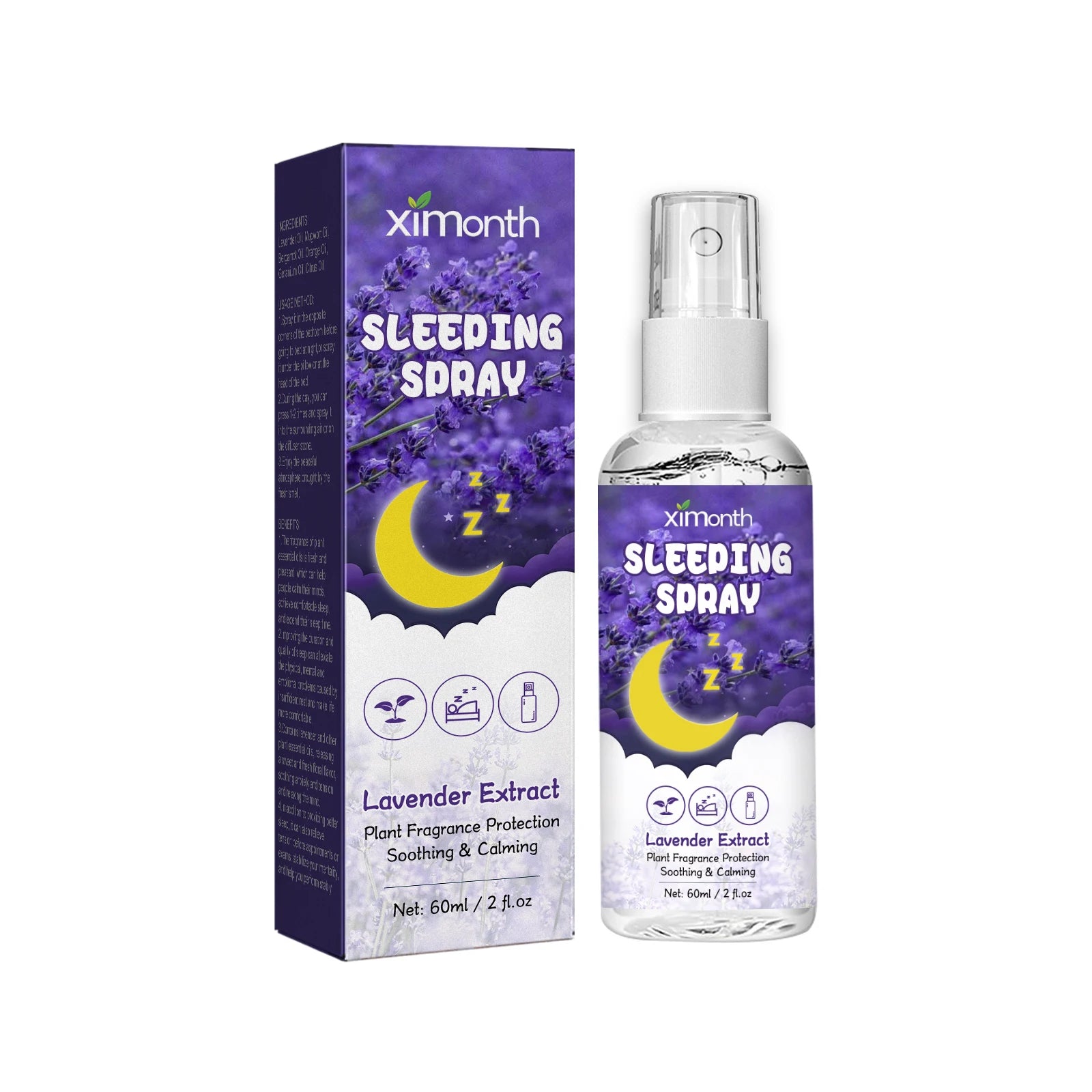 Lavender Sleep Spray Relieves Anxiety Relaxes Body & Mind Helps Improve Sleep Quality Relieves Anxiety&Helps People Fall Asleep