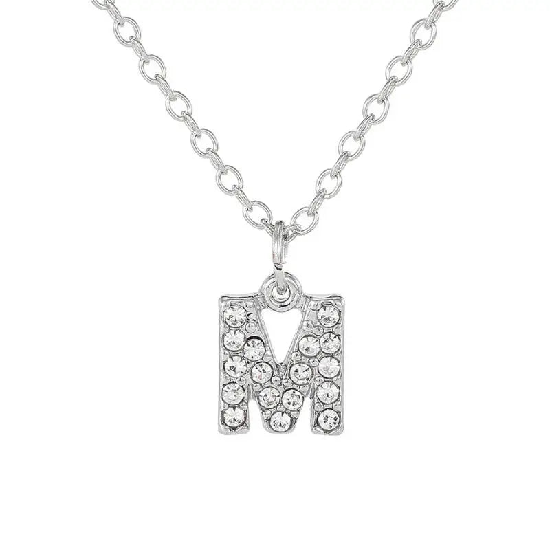 Fashion Shining A-Z Letter Pendant Charm Necklace 26 Initial Alphabet Name Clavicle Chain Party Jewelry Gift