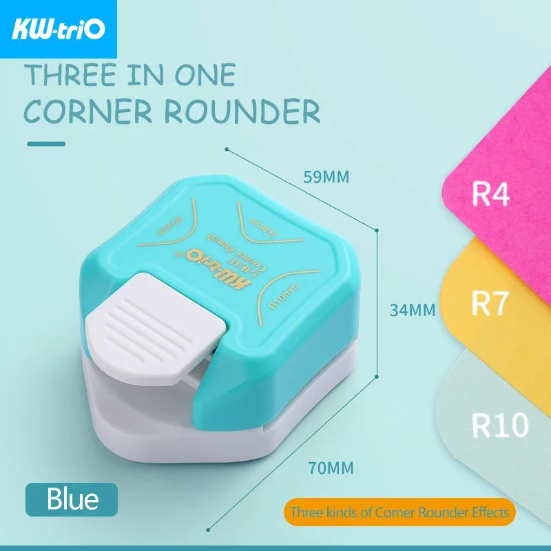 3-in-1 Corner Rounder Border Punches for Scrapbooking Diy Mini Corner Cutter R4/R7/R10mm Circle Trimmer Punch Office Supplies