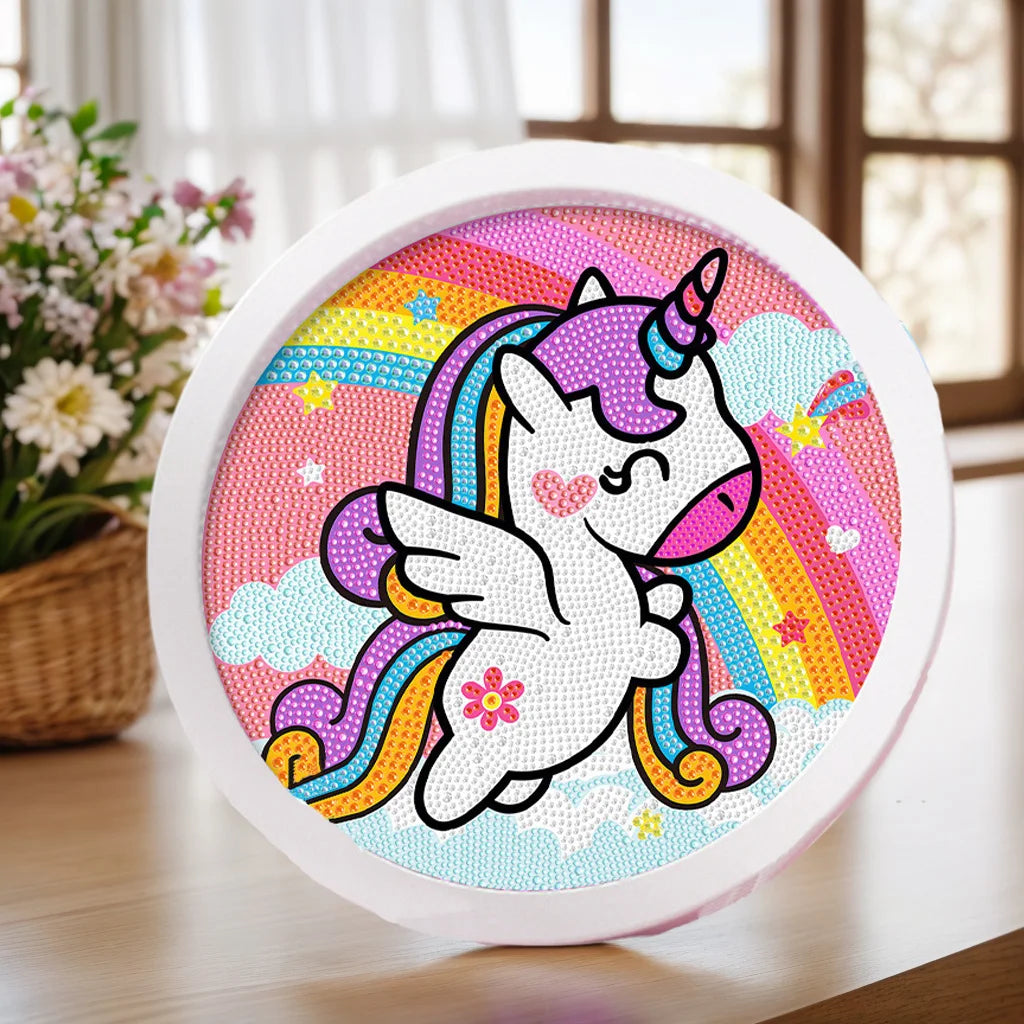Cartoon Diamond Painting Kits Animals with Wooden Frame Kits for Kids DIY handmade Dinosaur Creative Point Diamond Paint
