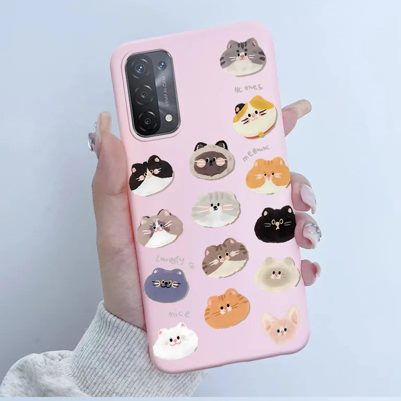 For Oppo A54 5G A74 5G A93 5G Case Soft TPU Silicone Cover Cute Astronaut Panda Phone Case CPH2195 CPH2197 CPH2263 Coque Funda