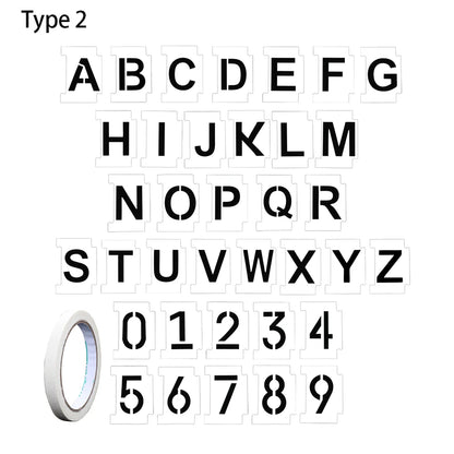 Decoration DIY Plastic Mailbox Address 26 Letters 0-9 Numbers Reusable Stencil Kit