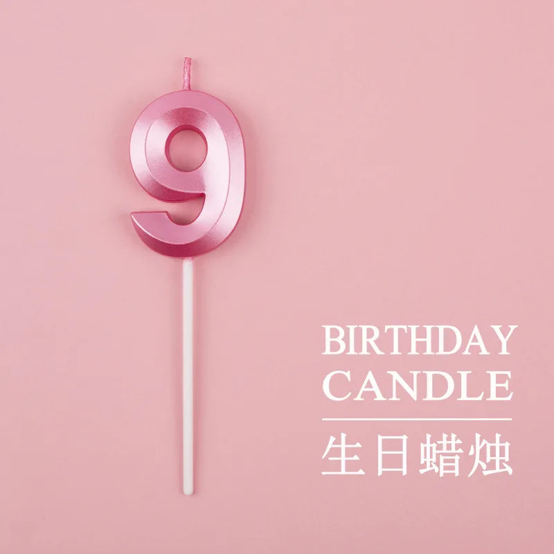 Vibrant Blue Pink Green 1pcs 0-9 Number Candles Decor for Kids Happy Birthday Event Anniversatires &Parties Decoration DIY