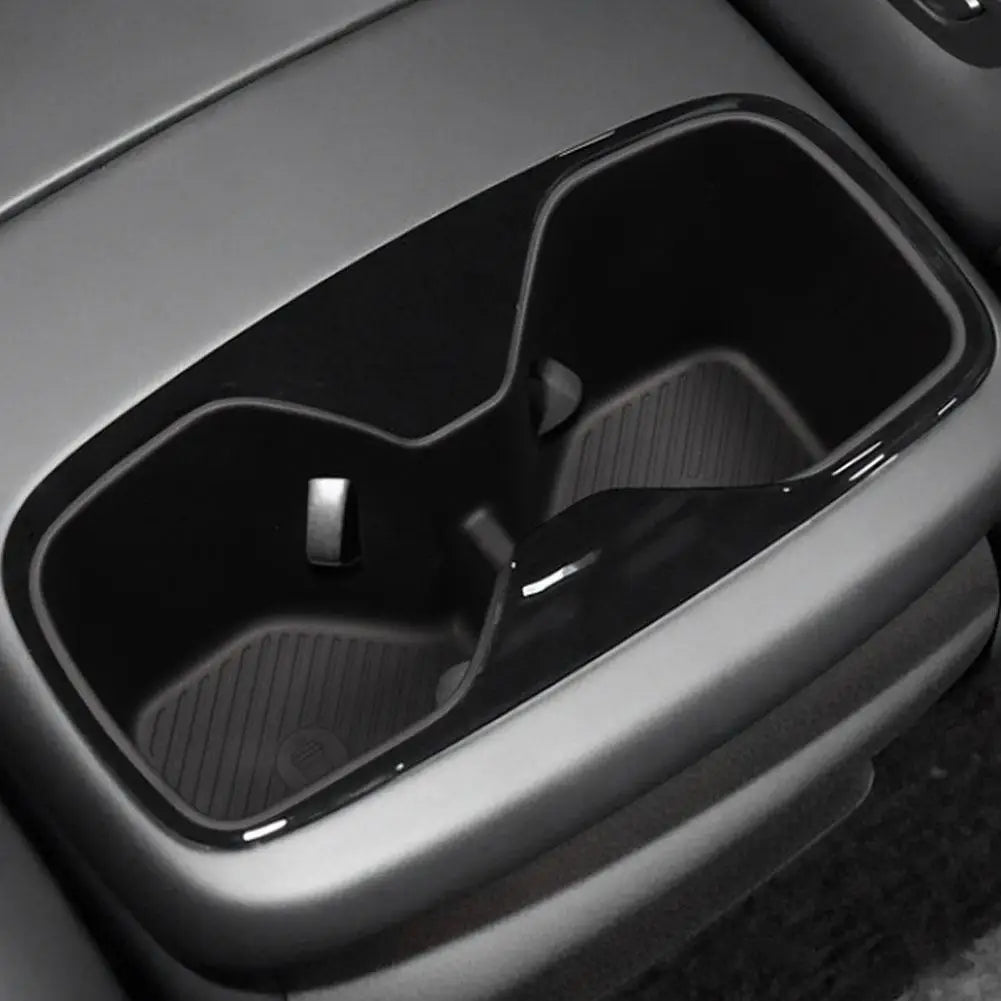 TPE Armrest Storage Box Organizer for Kia EV9 2024-2025 Rear Cup Holder Tray Black Car Interior Accessories