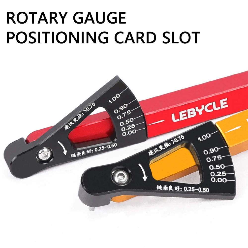 LEBYCLE 6 Colors Bicycle Chain Wear Indicator Tool Chain Links Checker MTB Road Bike Aluminum Alloy Repair Accurate Tools