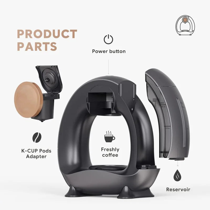 Single Serve Coffee Maker, New Unique Drip Type Constant Temperature Extraction Mini Capsule Coffee Machine for Americano, Tea