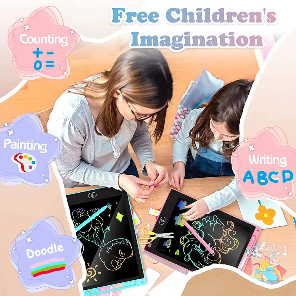 2 pieces 10 Inch LCD Drawing tablet Writing Board Kids Doodle Painting Handwriting Pads Toys for 3 4 5 6 7 8 Years Girls Boys