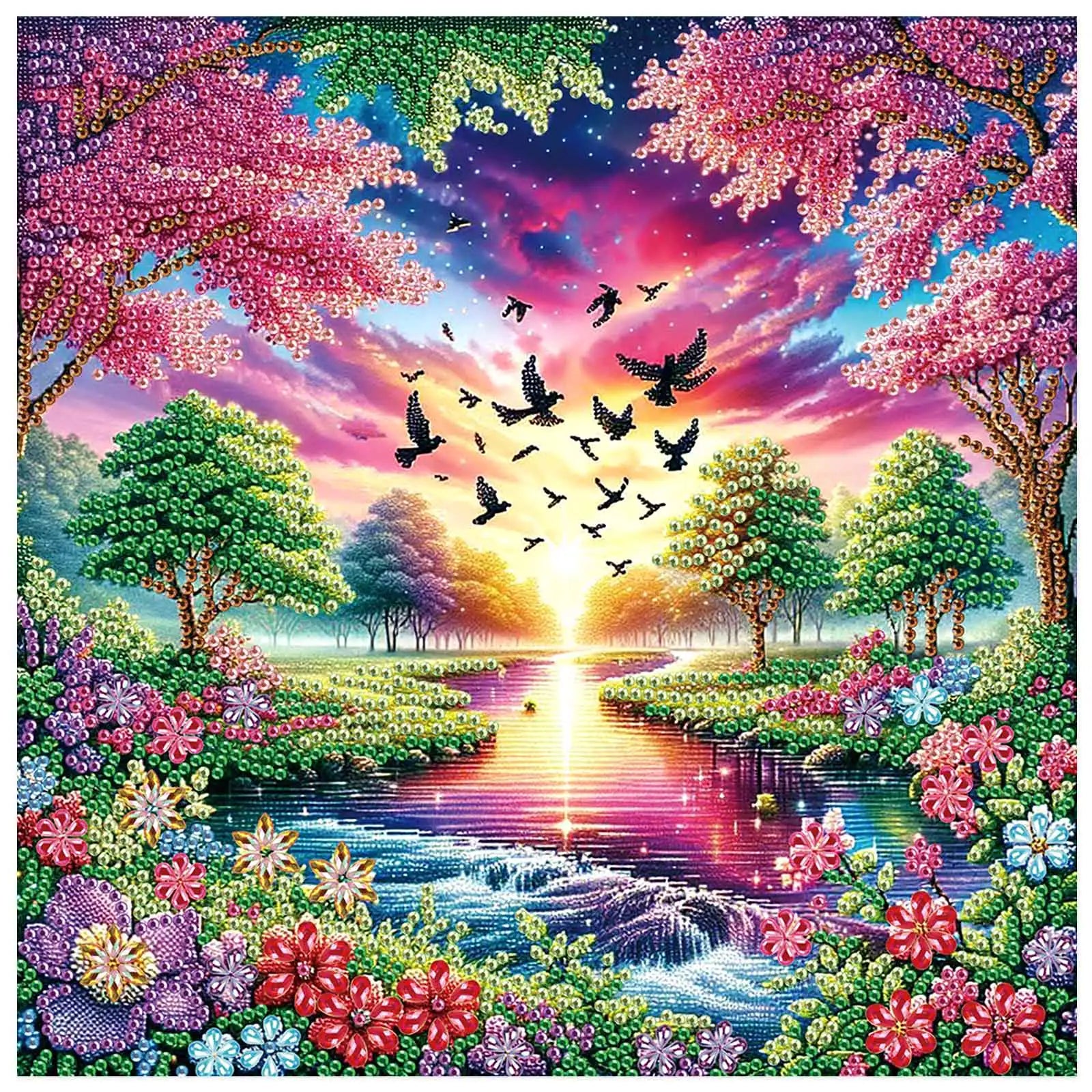 Diamond Art Painting Kit for Adult,DIY beautiful scenery Special Shaped Crystal Diamond Kit for Beginner Home Wall Decorate Gift