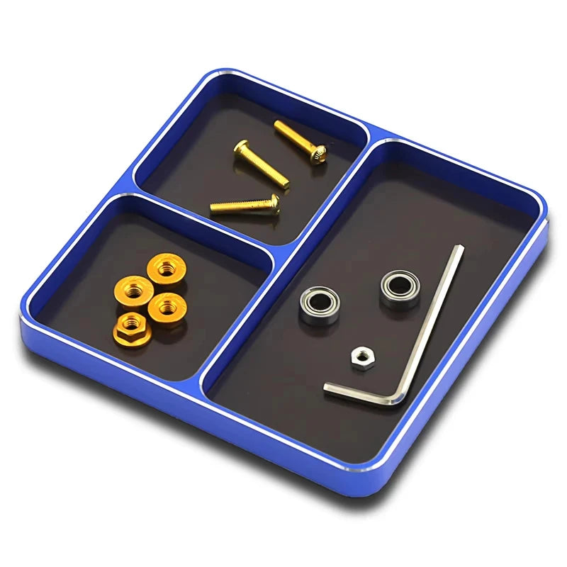 RS 989811mm CNC Aluminium Magnetic Screw Tray Nut Gasket Storage Tray for RC Car Boat Airplane Model