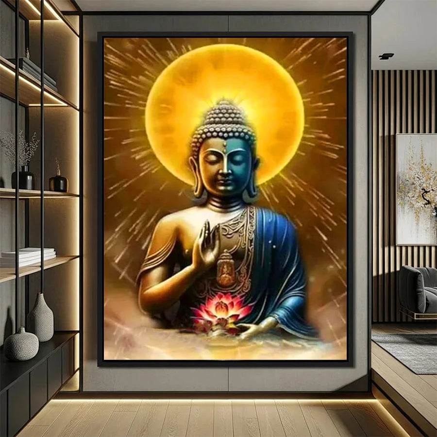 Diamond Painting Kit New Retro Art Religious Buddha Statue Full Drill DIY Diamond Embroidery Mosaic Home Adult Decoration Gift