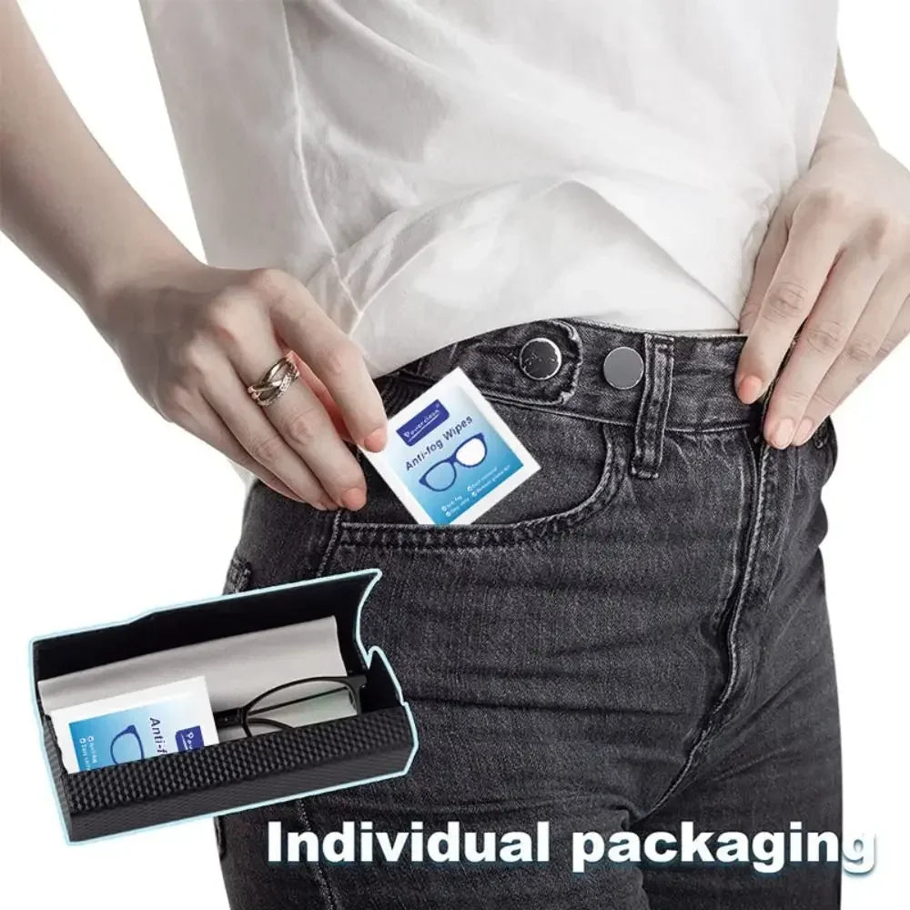100Pcs/1-5Box Glasses Cleaner Wet Wipe Disposable Anti Fog Misting Dust Remover Cleaning Lens Wipes Sunglasses Phone Screen