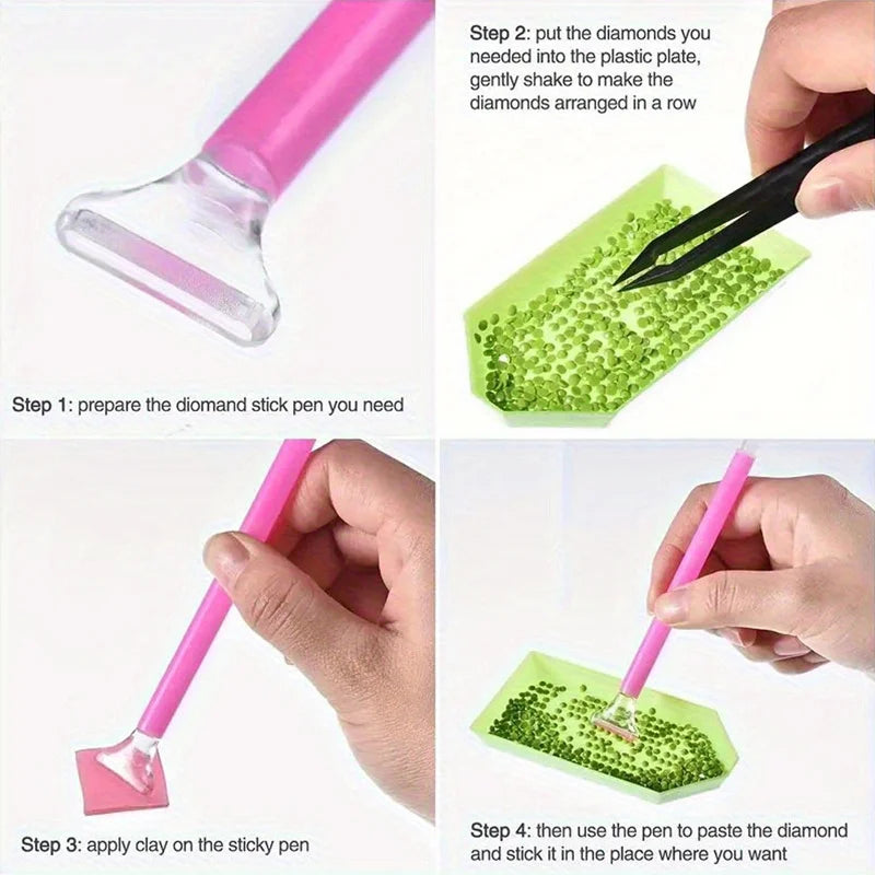 Diamond painting kit (29 pieces) DIY 5D diamond painting accessory combination kit, including diamond stitching pen, tweezers