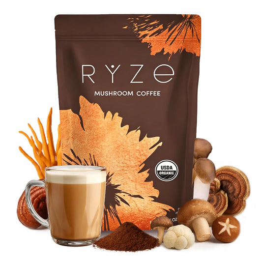 Medium Roast Instant Coffee Powder Mushroom Coffee for Energy, Focus, Digestion, Immunity