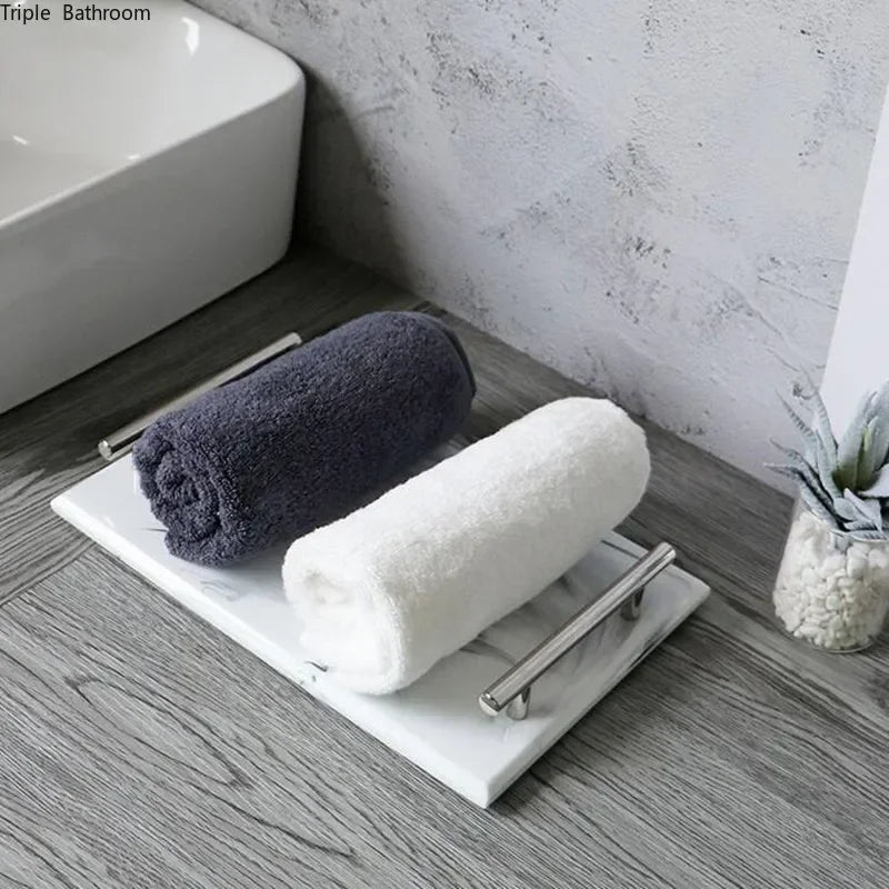 Bathroom Accessory Set, 1pcs Marble Look Bathroom Accessories Sets, Bathroom Toothbrush Holder & Soap Dispenser Set, Home Decor